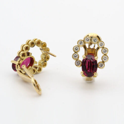 Maroon Diamond Earrings