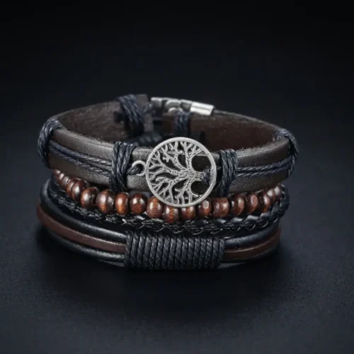 Bracelet Cuir style Rétro