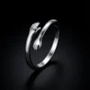 Bague Câlin en argent massif 925 forme mains enlacées, taille réglable - Scoobijou.