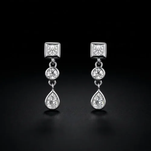Boucles d'oreilles Cristalline Argent