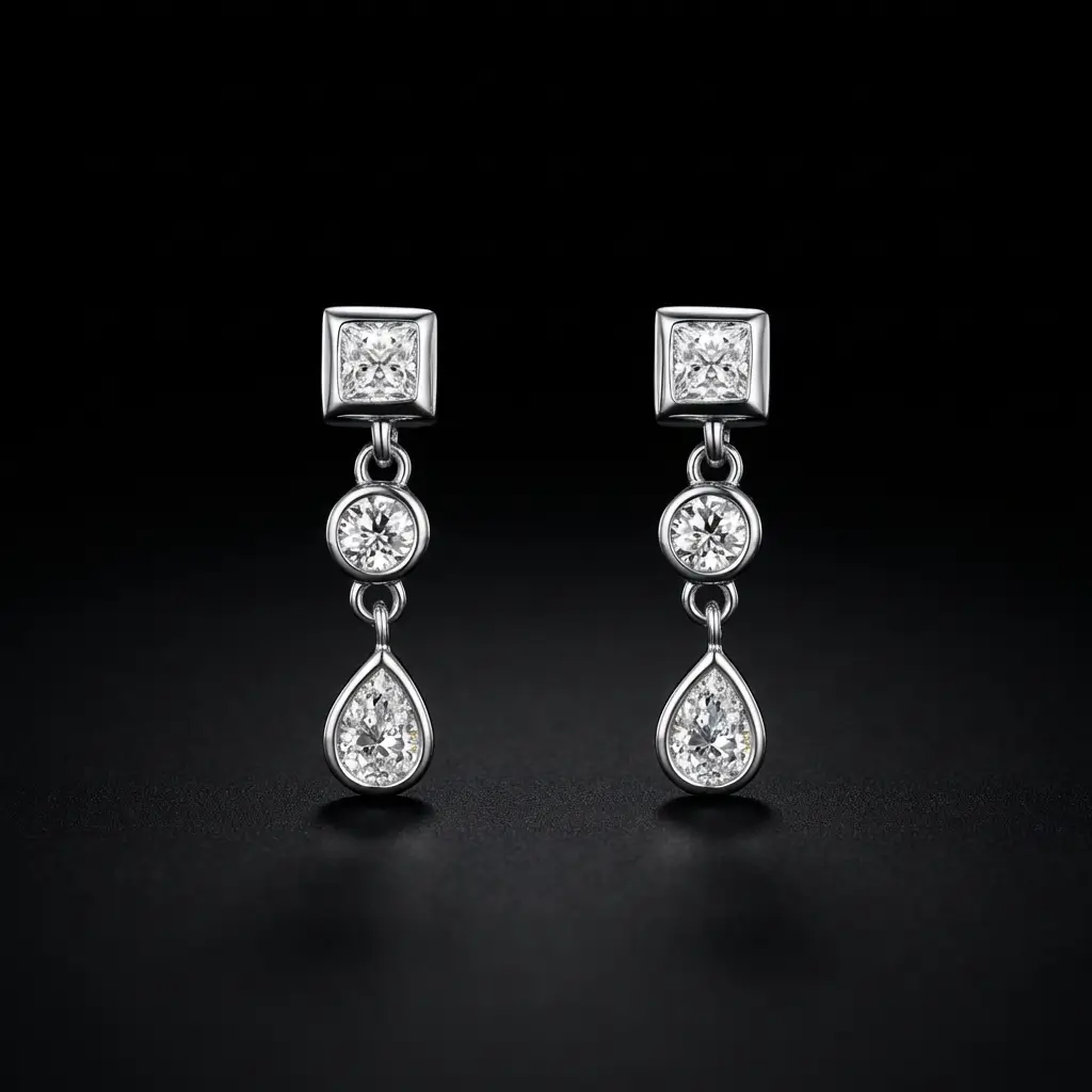 Boucles d'oreilles Cristalline Argent