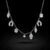ollier porte-bonheur argent 925 avec pendentifs Khmissa, trèfle, fer à cheval et cœur – Scoobijou Maroc