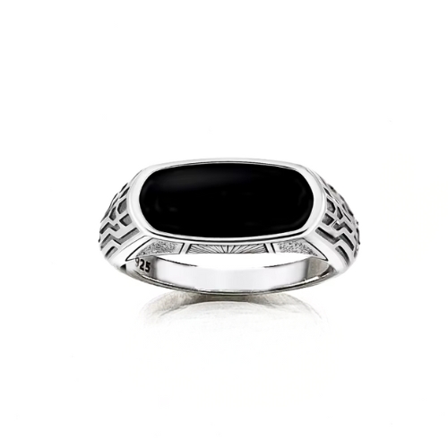 Bague Homme Argent 925 Onyx