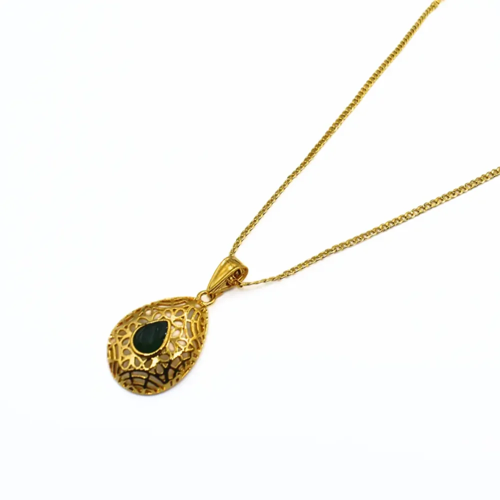 Ensemble Bijoux Plaqué Or Malaki vert – Image 2