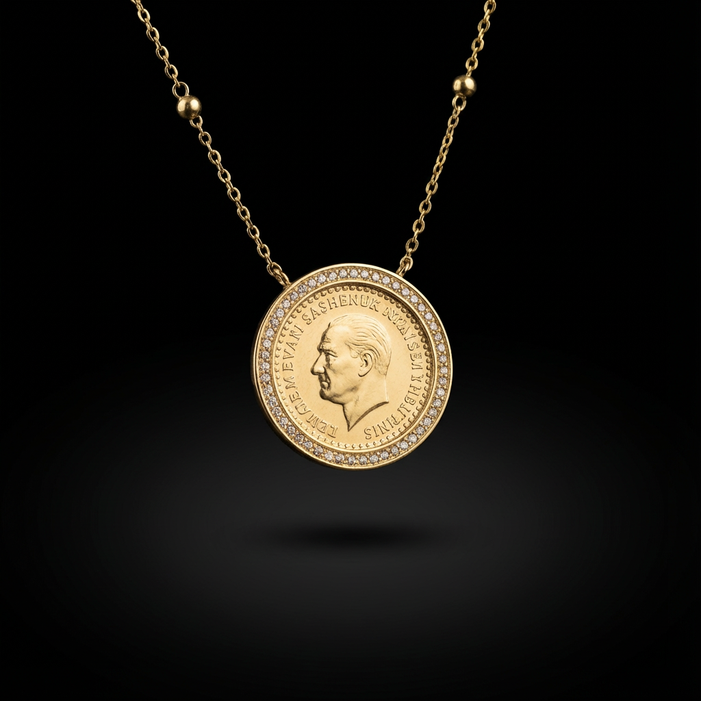 Collier Médaille Coin Vintage