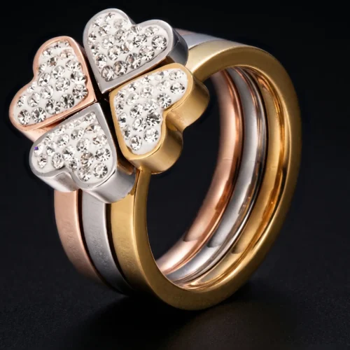 Triple Bague Trèfle