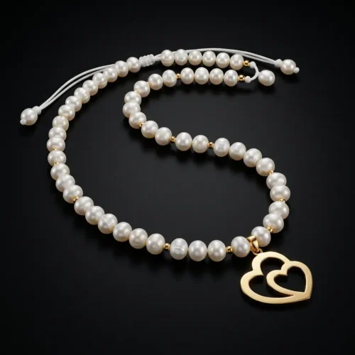 Collier Double Coeur en Or 18K & JOUHER