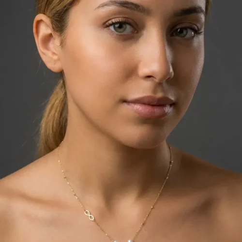 Collier élégant en or jaune 18K et véritables perles d'eau douce ScooBijou