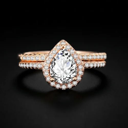 Double Bague Rose Drop