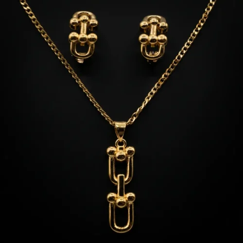 Ensemble bijoux Tiffany en Plaqué Or - Élégance Harmonisée