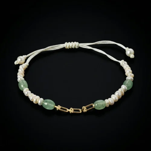 Bracelet Maillon vert Or 18K