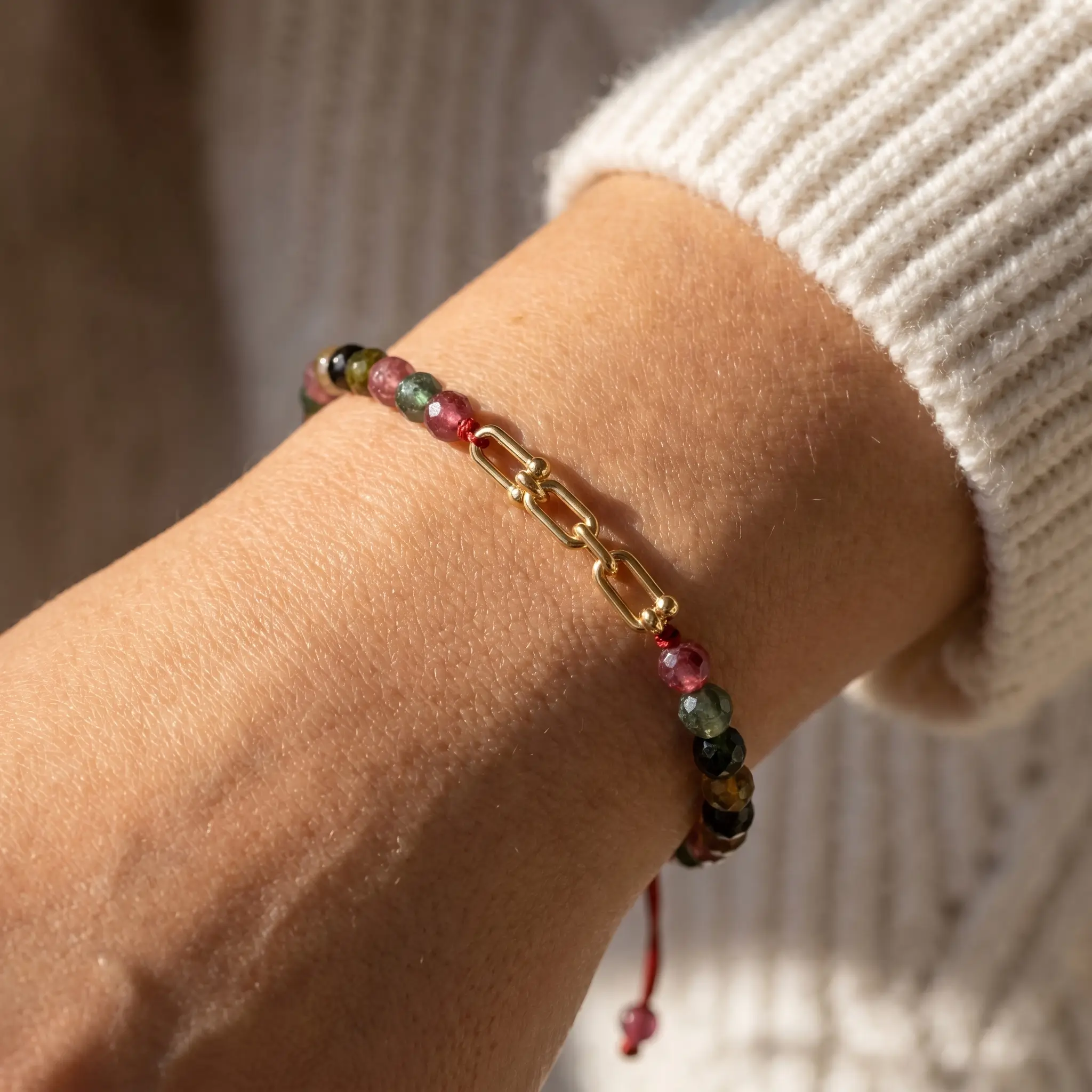 Bracelet Or 18K Tourmalines Multicolores – Image 3