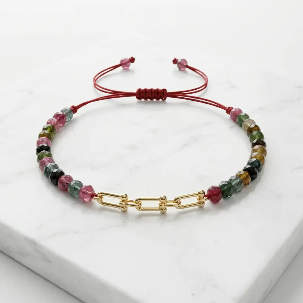 Bracelet Or 18K Tourmalines Multicolores – Image 2