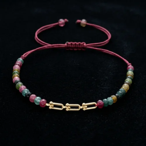 Bracelet Or 18K Tourmalines Multicolores