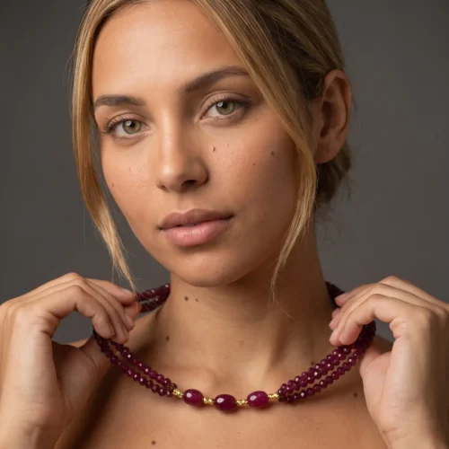 Bijou de luxe accessible collier yacout rubis femme