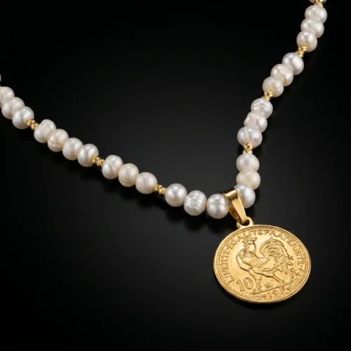 Collier élégant en véritables perles d'eau douce avec fermoir ajustable ScooBijou